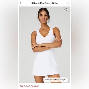 ALO Yoga S Airbrush Dress White